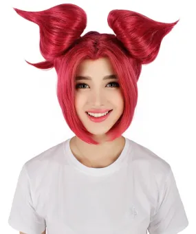 HPO Brick red Twisted Ponytail Wig I Cosplay & Halloween Costume Wig I Premium Synthetic Fiber with Breathable Cap