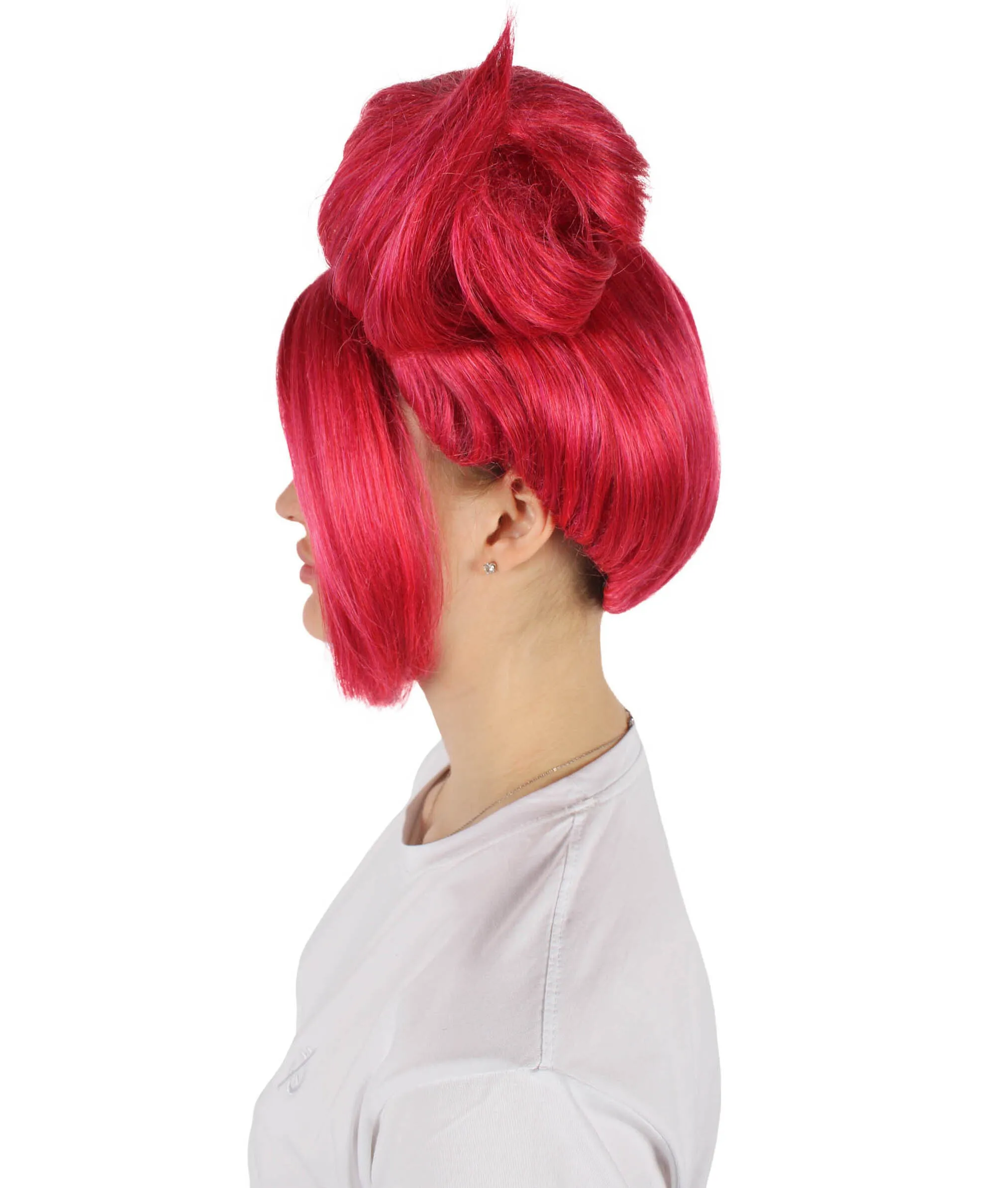 HPO Brick red Twisted Ponytail Wig I Cosplay & Halloween Costume Wig I Premium Synthetic Fiber with Breathable Cap