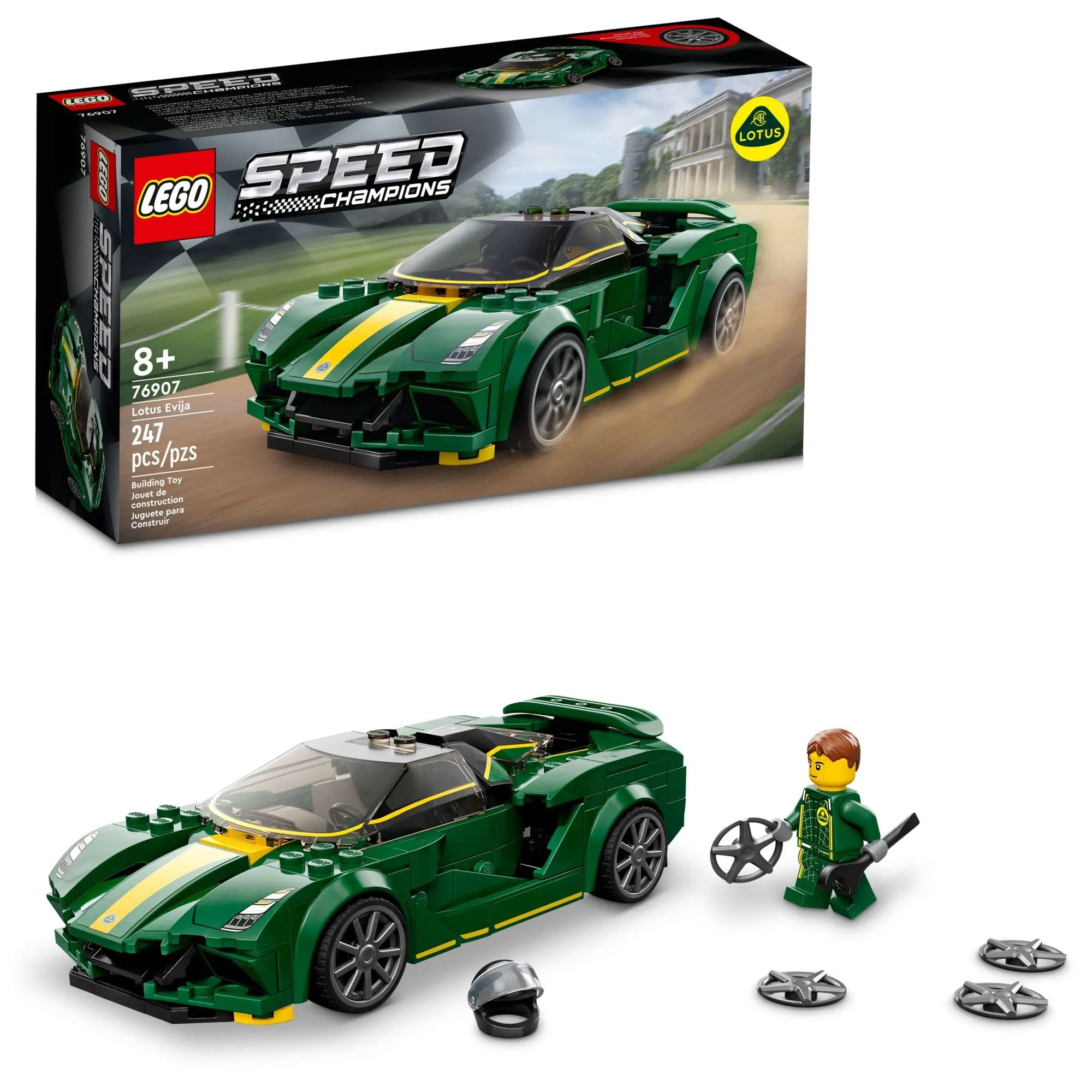 LEGO Speed Champions Lotus Evija 76907 Building Toy Set for Kids, Boys, and Girls Ages 8  (247 Pieces) (Like New, Open Box)