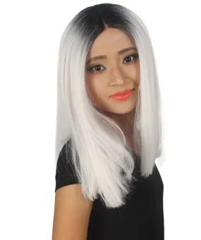 Lena Women's Shoulder Length Lace Front Straight Hair With Dark Roots - Adult Fashion Wigs | Nunique | Nunique