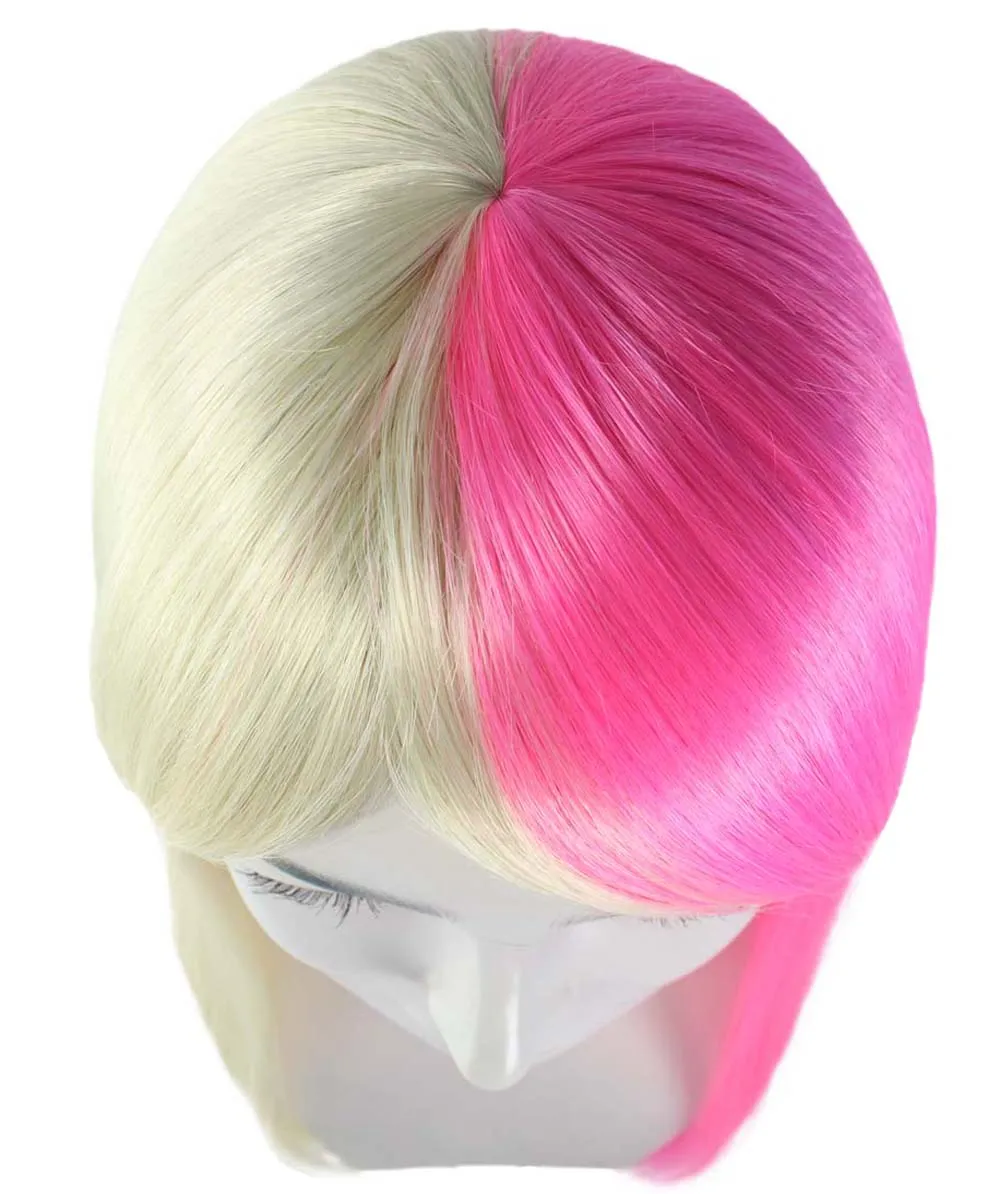 Long Bob Blonde & Pink Womens Wig | Dramatical Cosplay Halloween Wig | Premium Breathable Capless Cap