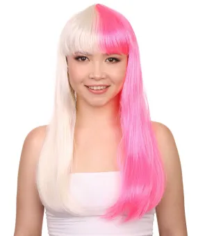 Long Bob Blonde & Pink Womens Wig | Dramatical Cosplay Halloween Wig | Premium Breathable Capless Cap