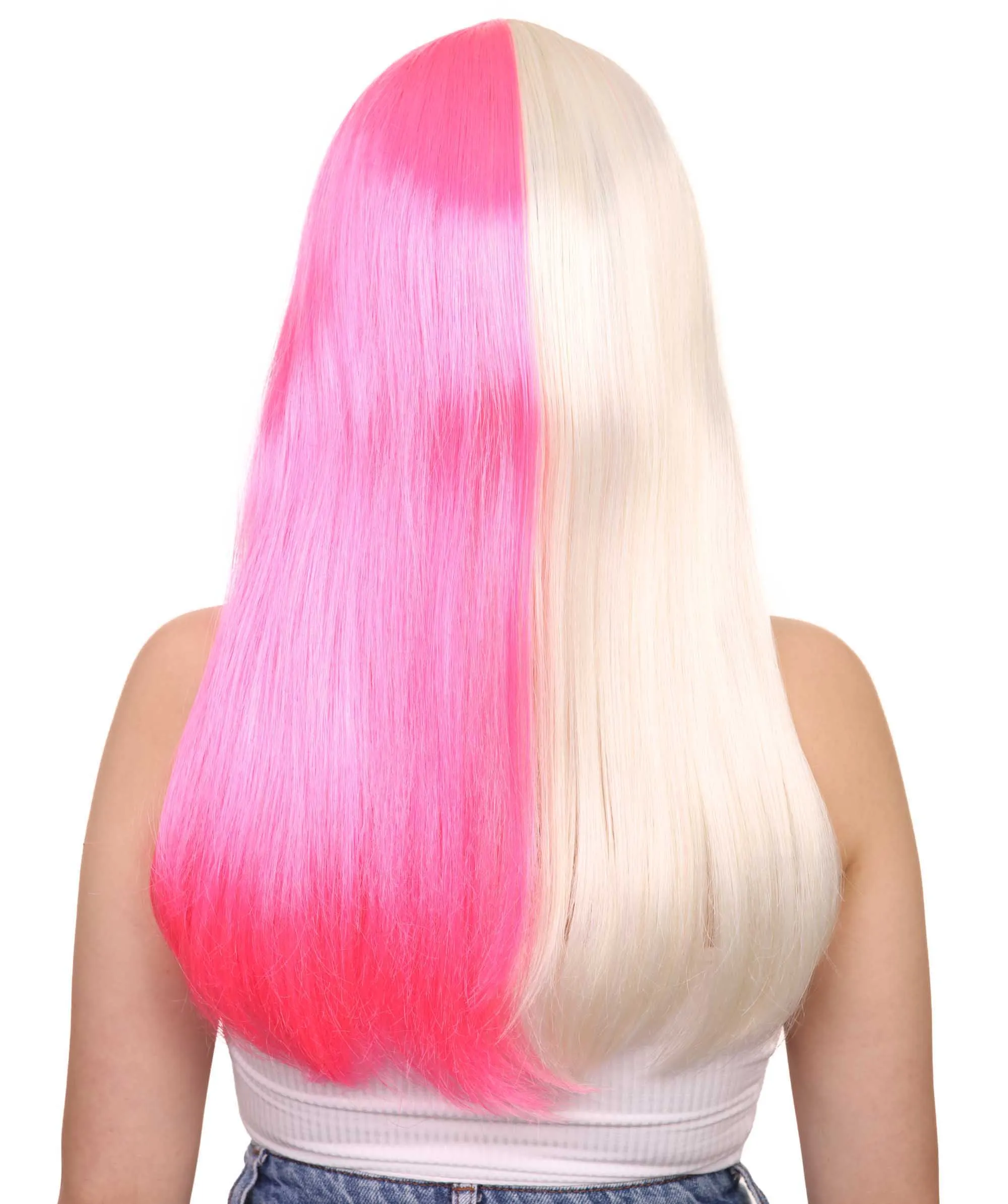 Long Bob Blonde & Pink Womens Wig | Dramatical Cosplay Halloween Wig | Premium Breathable Capless Cap