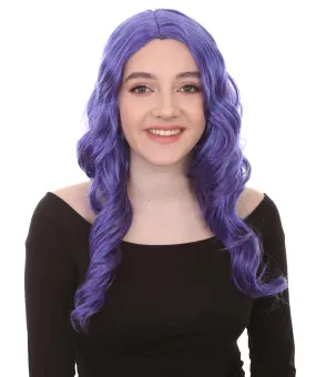 Long Curly Purple Womens Wig | Fancy Party Event Ready Halloween Wig | Premium Breathable Capless Cap