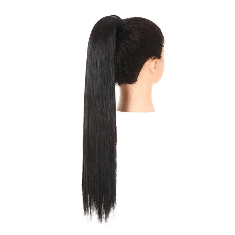 Long Straight and Kinky Curly Wrap Around Clip-In Ponytail Hair Extension