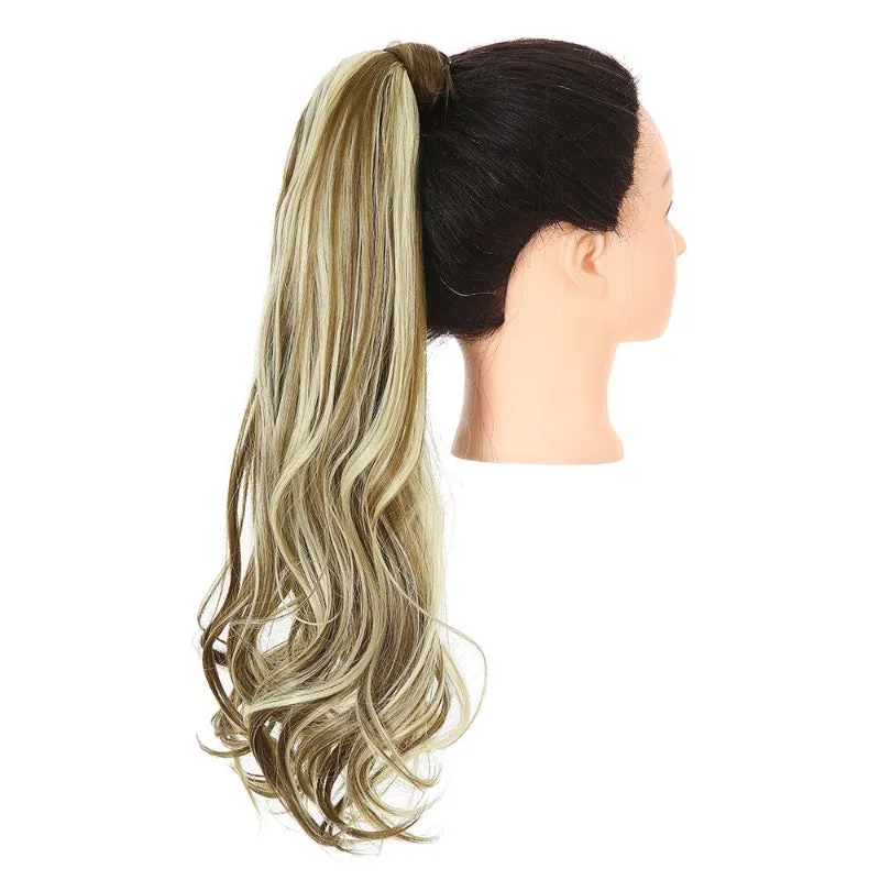 Long Straight and Kinky Curly Wrap Around Clip-In Ponytail Hair Extension