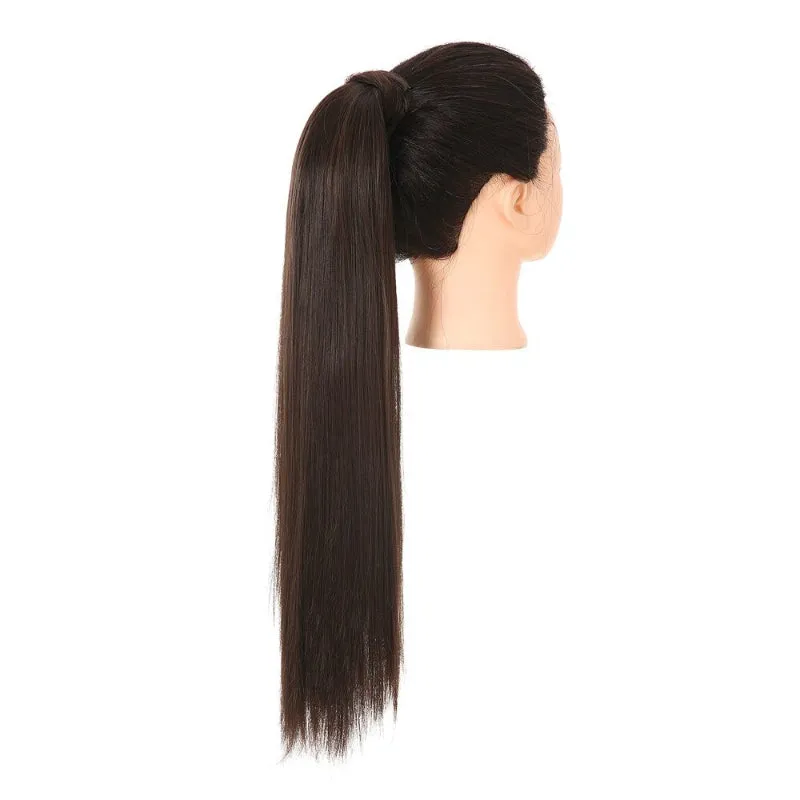 Long Straight and Kinky Curly Wrap Around Clip-In Ponytail Hair Extension