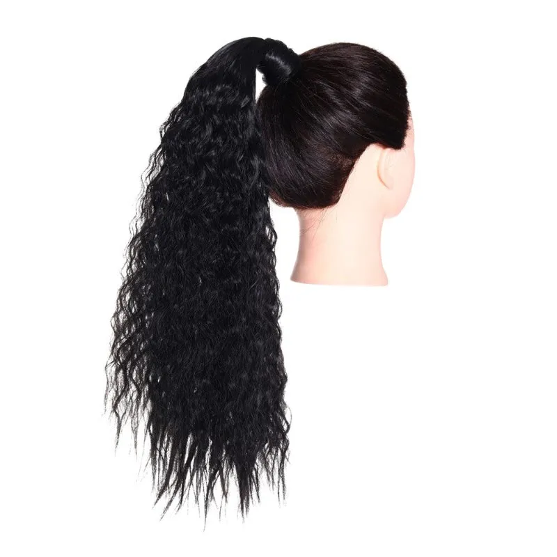 Long Straight and Kinky Curly Wrap Around Clip-In Ponytail Hair Extension