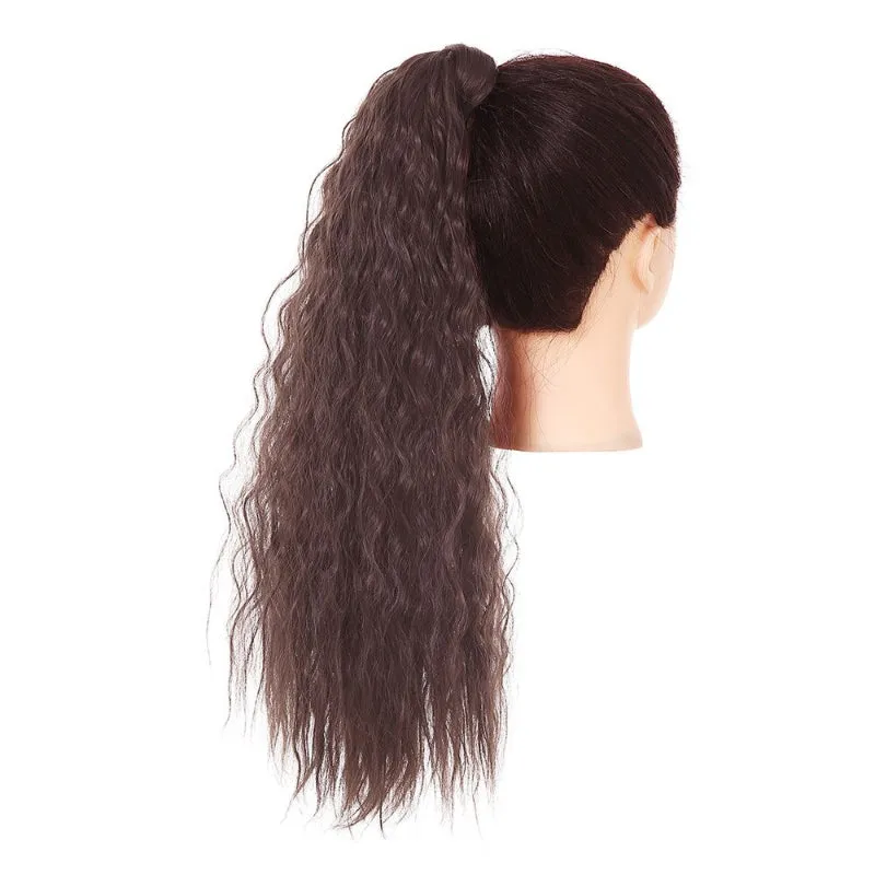 Long Straight and Kinky Curly Wrap Around Clip-In Ponytail Hair Extension