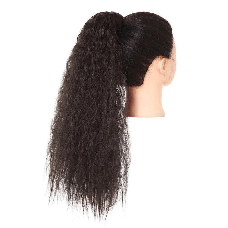 Long Straight and Kinky Curly Wrap Around Clip-In Ponytail Hair Extension