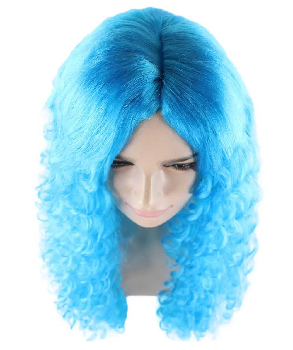 Marine Mermaid Wig | Bright Blue Fancy Party Event Ready Halloween Wig | Premium Breathable Capless Cap