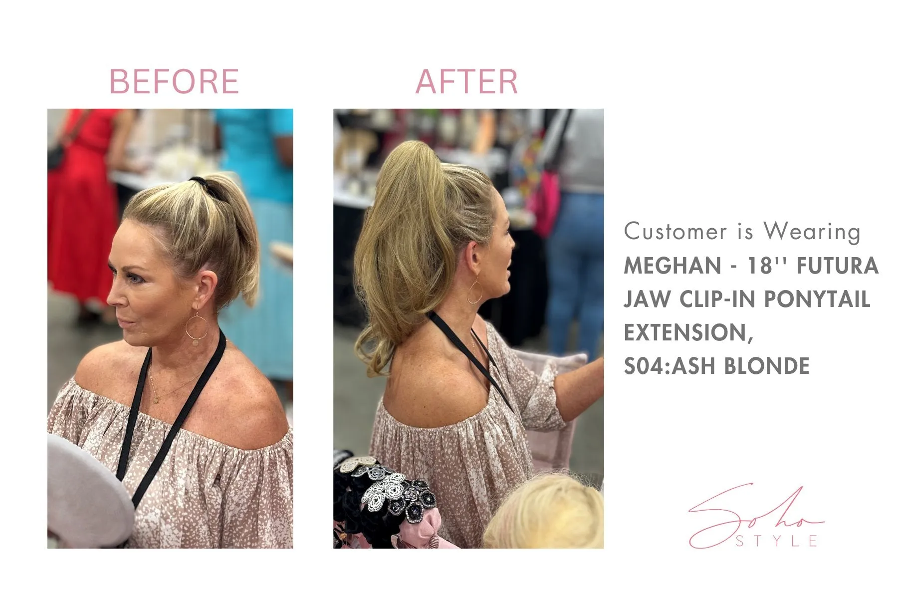 Meghan - 18'' Futura Jaw Clip-In Ponytail Extension