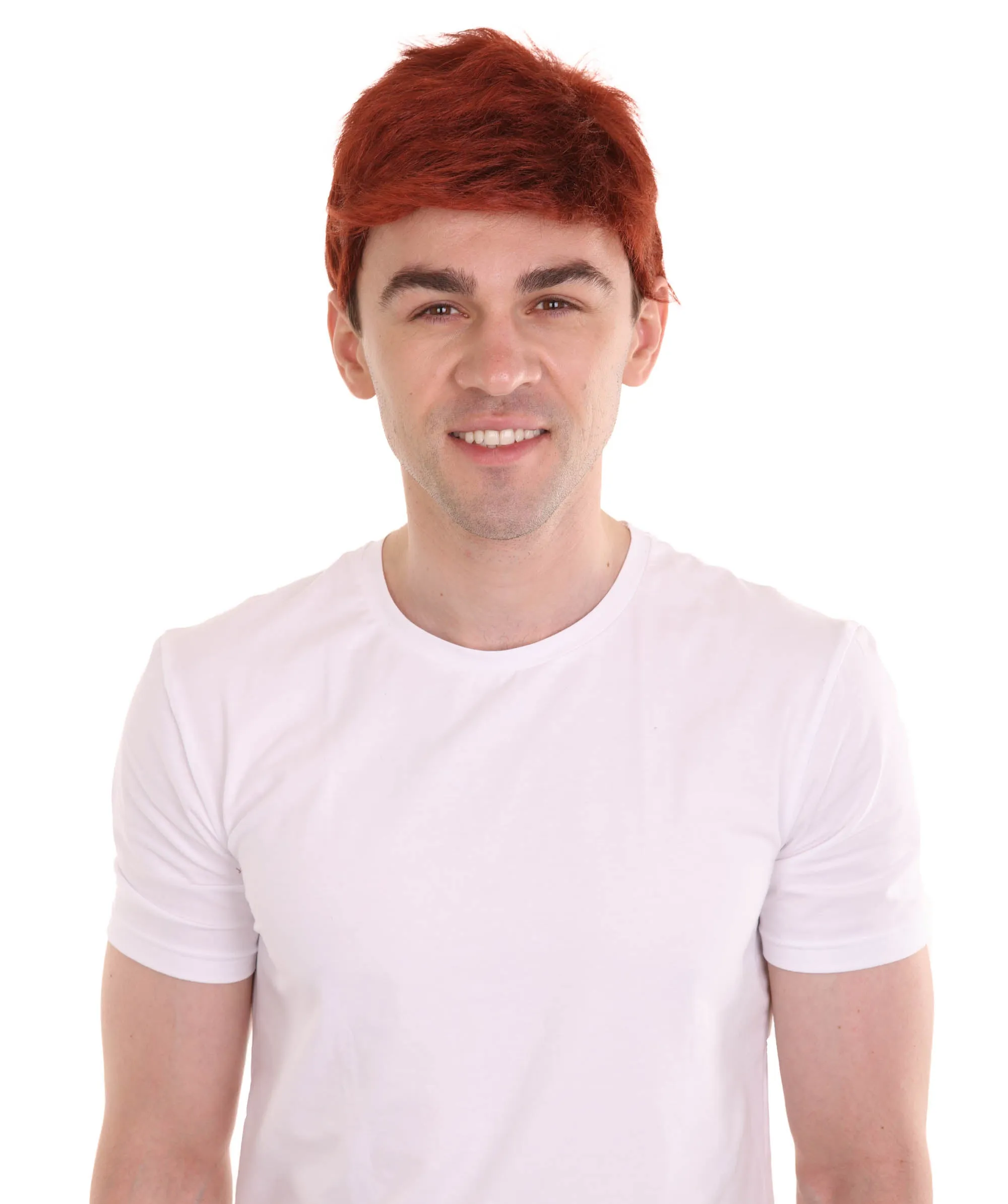 Men Fancy Dark Auburn Wig | Cosplay Halloween Wig | Premium Breathable Capless Cap