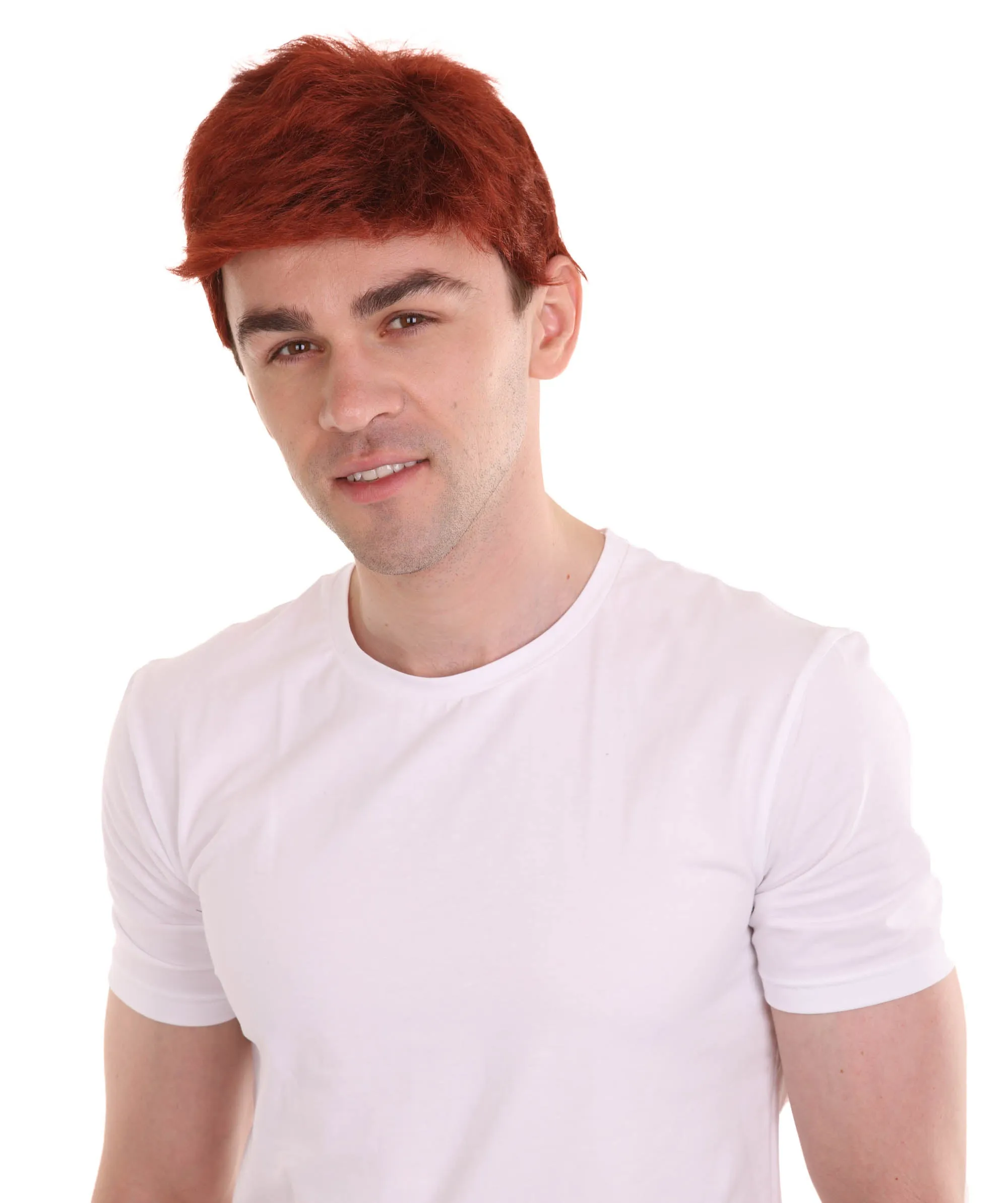 Men Fancy Dark Auburn Wig | Cosplay Halloween Wig | Premium Breathable Capless Cap