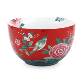 PIP Studio Blushing Birds Porcelain Red 23cm Bowl