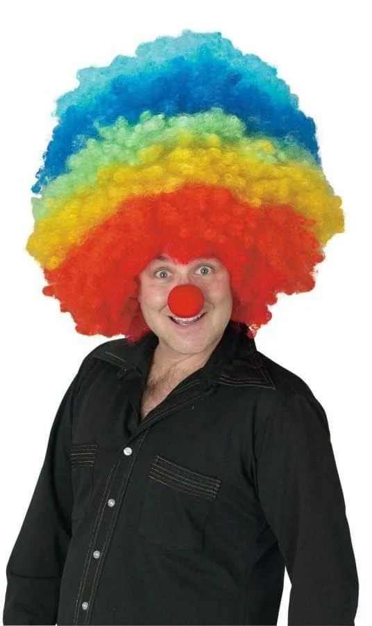 "Clown - Rainbow Afro" Mega Halloween Wig