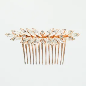 Rose Gold Crystal Hair Comb