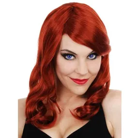 Tomfoolery Deluxe Scarlett with Side Fringe Red Wig