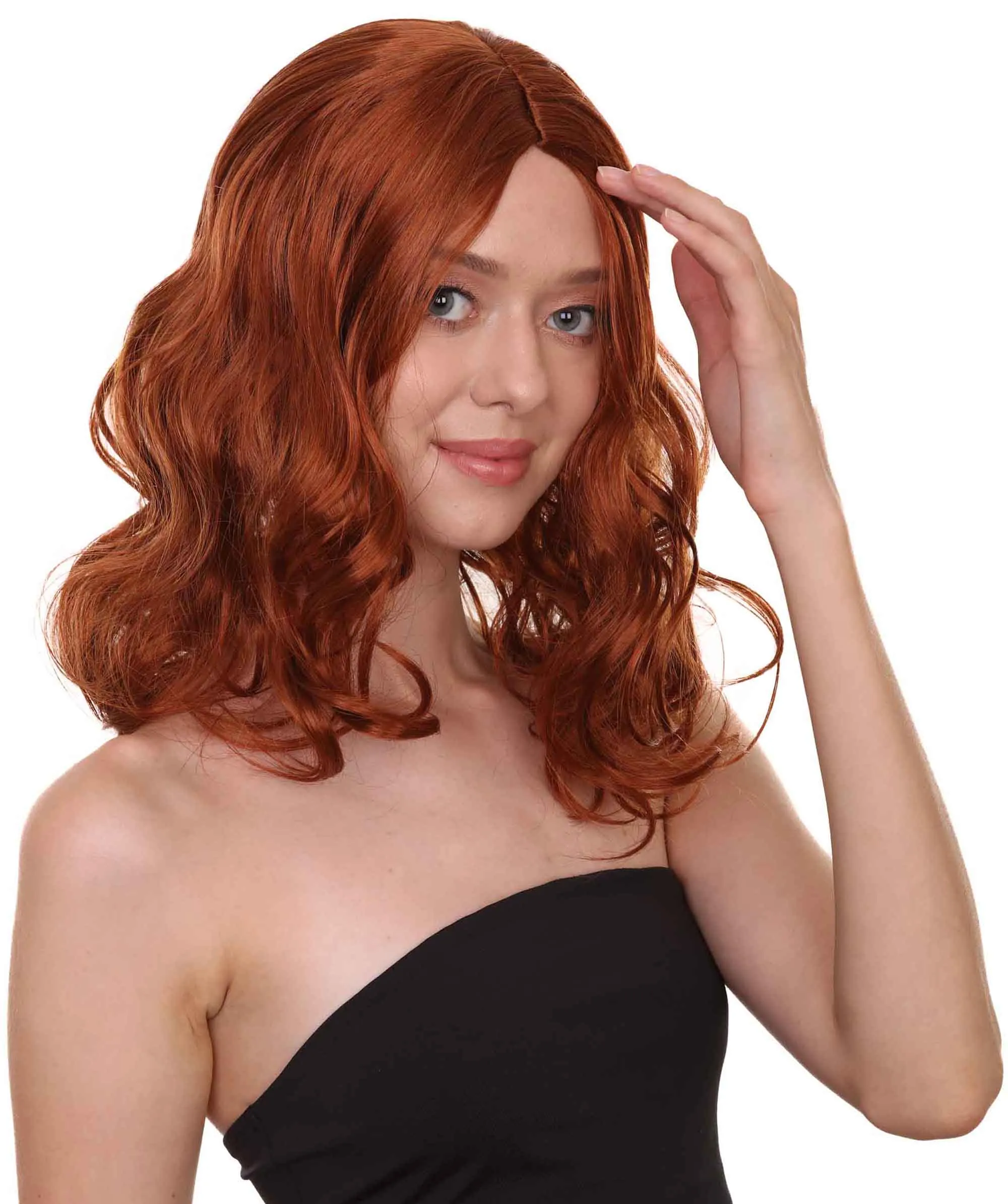 Wavy Auburn Womens Wig | Sexy Cosplay Party Halloween Wig | Premium Breathable Capless Cap