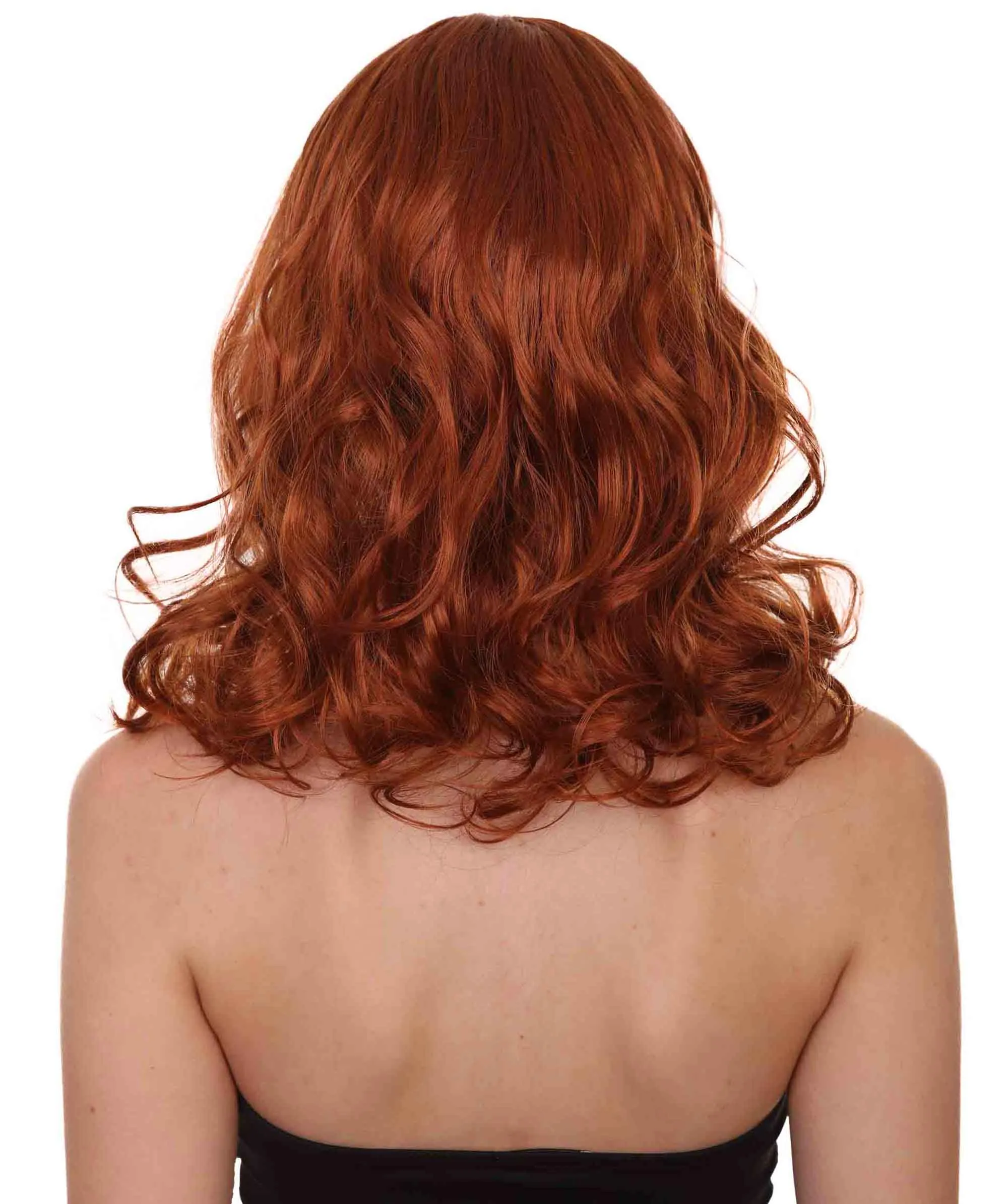 Wavy Auburn Womens Wig | Sexy Cosplay Party Halloween Wig | Premium Breathable Capless Cap