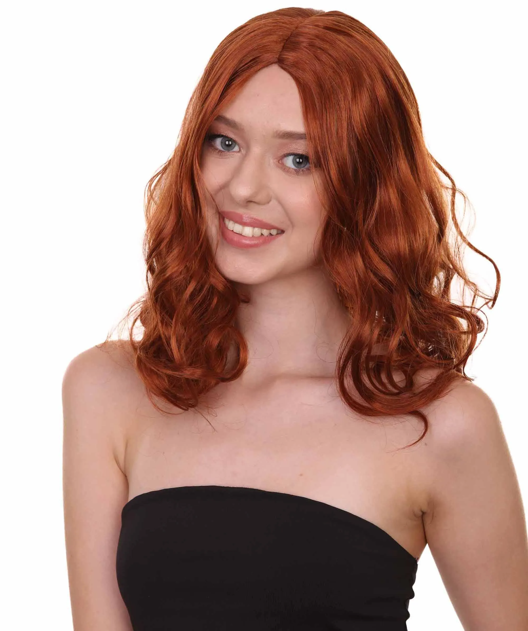 Wavy Auburn Womens Wig | Sexy Cosplay Party Halloween Wig | Premium Breathable Capless Cap