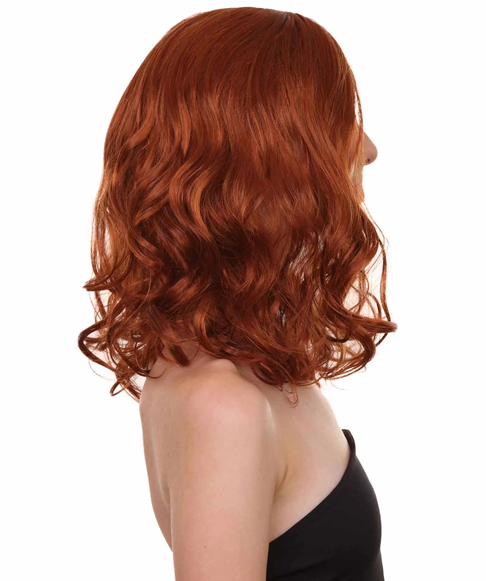 Wavy Auburn Womens Wig | Sexy Cosplay Party Halloween Wig | Premium Breathable Capless Cap