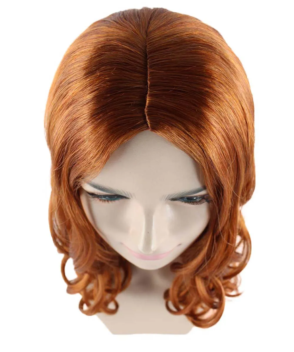 Wavy Auburn Womens Wig | Sexy Cosplay Party Halloween Wig | Premium Breathable Capless Cap