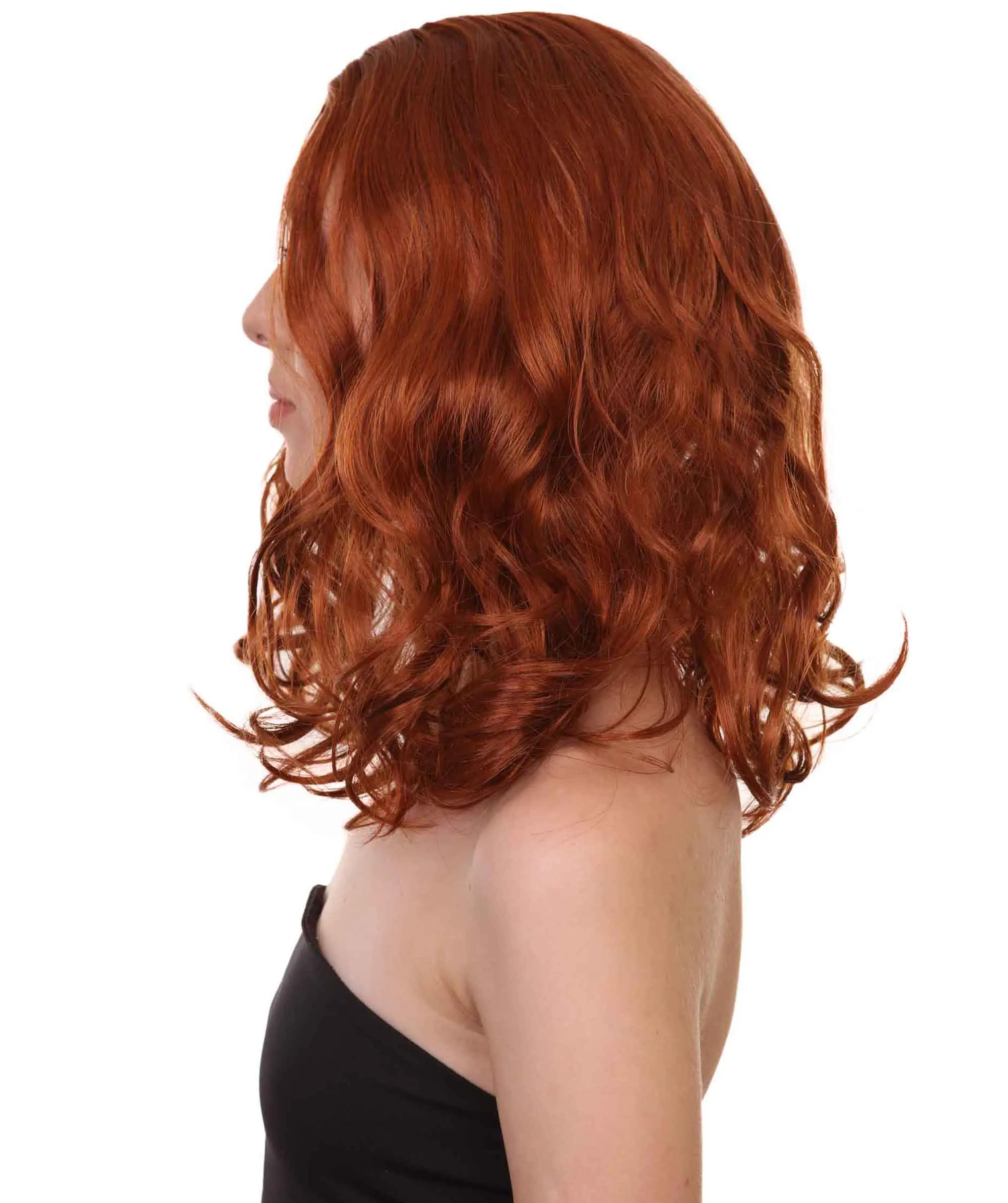 Wavy Auburn Womens Wig | Sexy Cosplay Party Halloween Wig | Premium Breathable Capless Cap