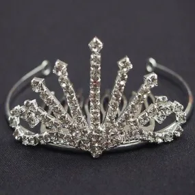 Wedding Rhinestone Tiara Comb Hairpiece, 1-1/2-inch, Rising Glory