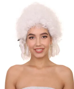 Womens 18th Century Colonial Lady Wig | White Historical Wig | Premium Breathable Capless Cap