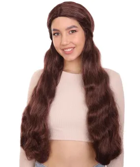 Womens Brown Long Wig | TV/Movie Wigs | Premium Breathable Capless Cap