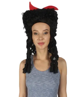 Women's Colonial Historical Wig Black | Premium Breathable Capless Cap