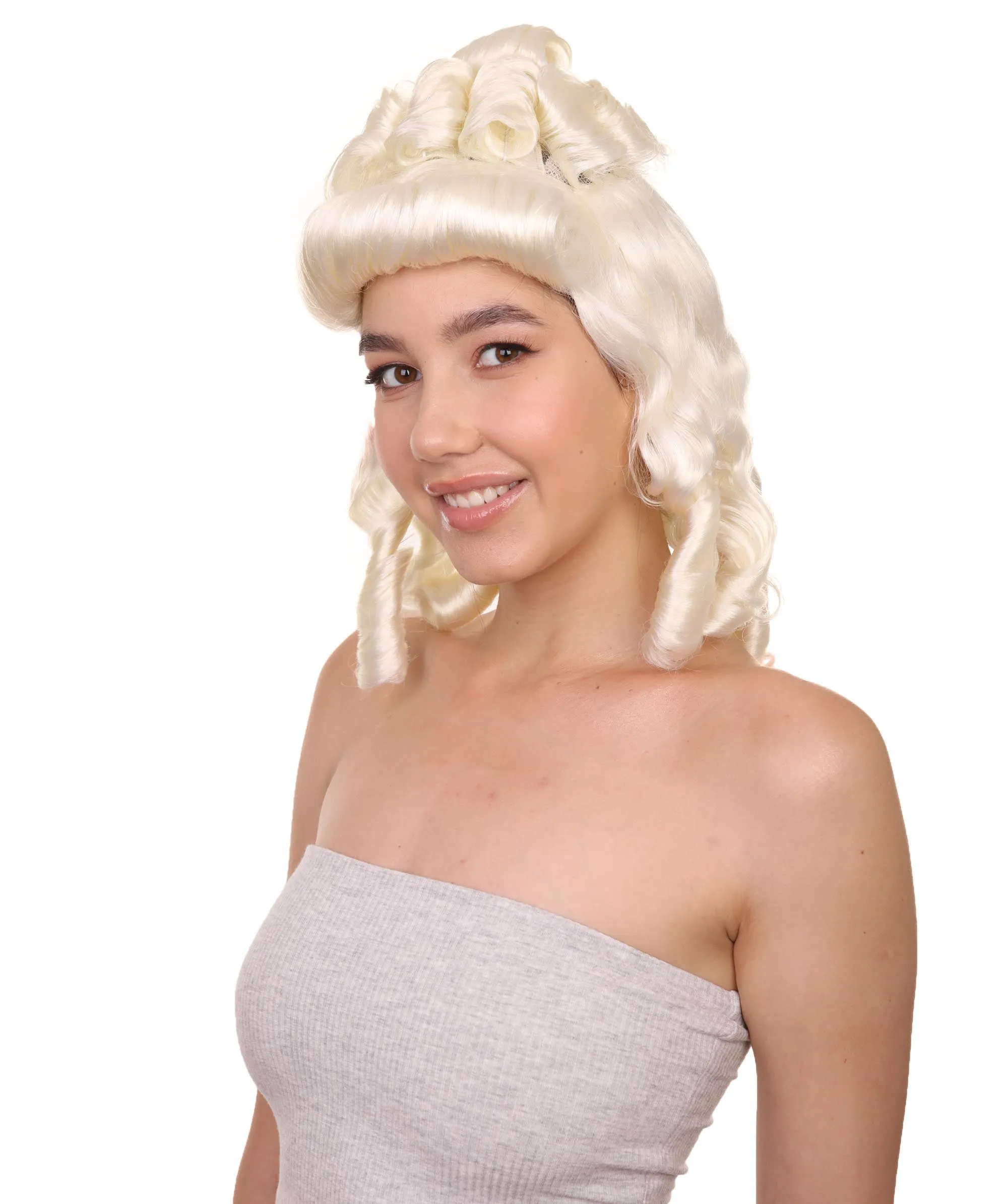 Women's Colonial Ladies 18th Century Blonde Wig | Historical Wigs | Premium Bretheble Capless Cap.