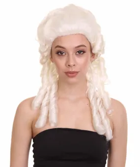 Women's Colonial Lady White Historical Wigs | Premium Breathable Capless Cap| Halloween Cosplay| Flame-retardant Synthetic Fiber