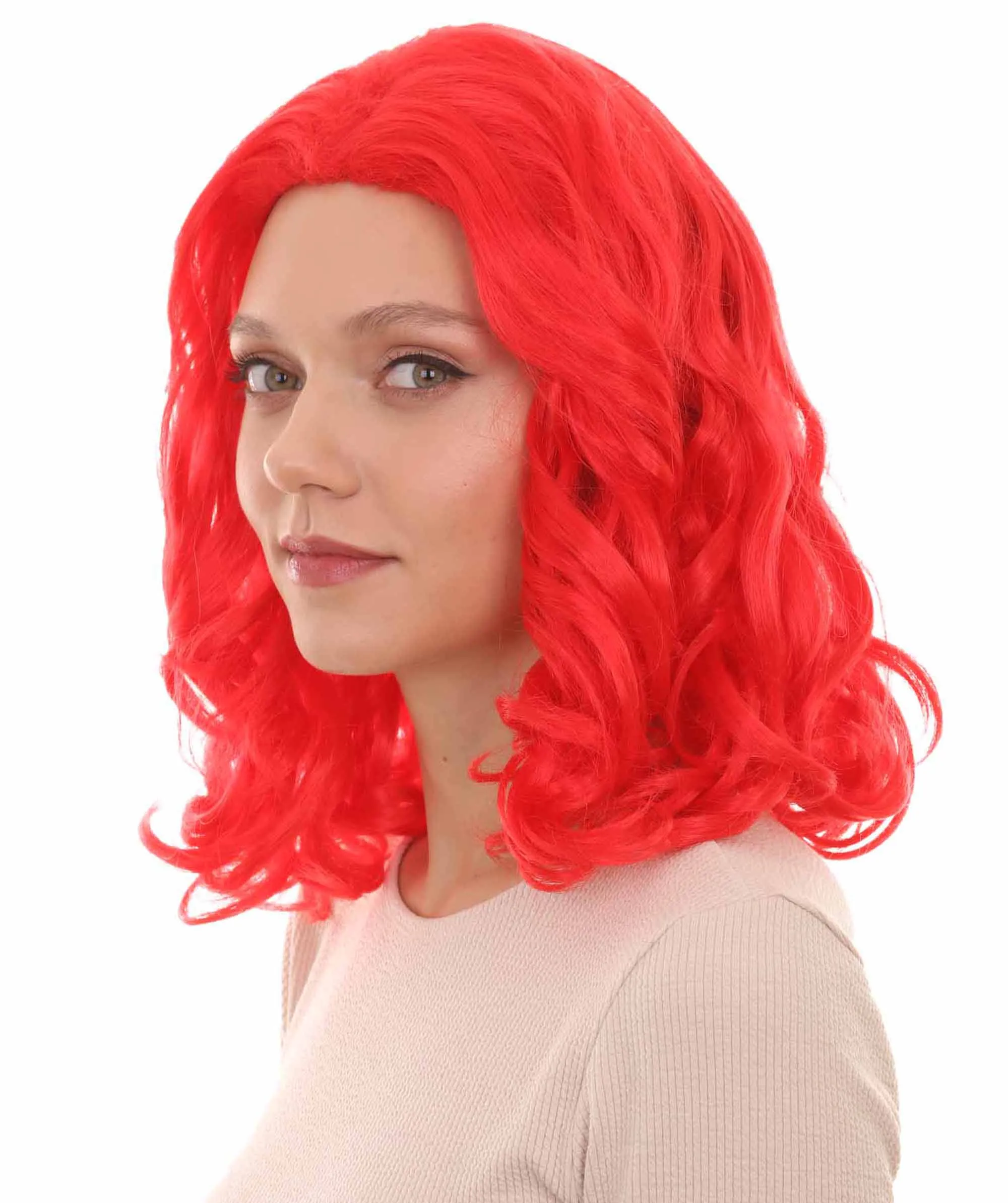 Womens Curly Wig | Red Cosplay TV/Movie Wigs | Premium Breathable Capless Cap