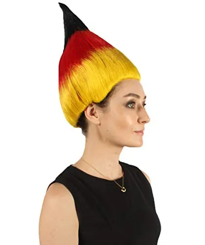 Women's  Flag Troll Wigs | Germany | National Pride Halloween Wigs | Premium Breathable Capless Cap