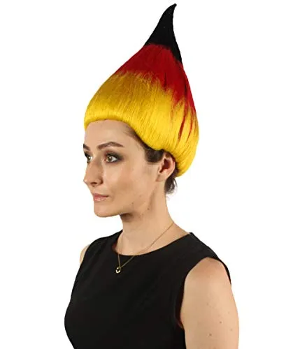 Women's  Flag Troll Wigs | Germany | National Pride Halloween Wigs | Premium Breathable Capless Cap