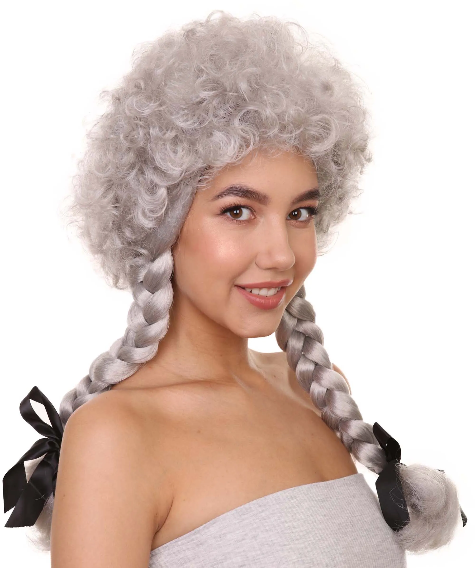 Womens Sinister Crimped Witch Wig | Grey Scary Wigs | Premium Breathable Capless Cap