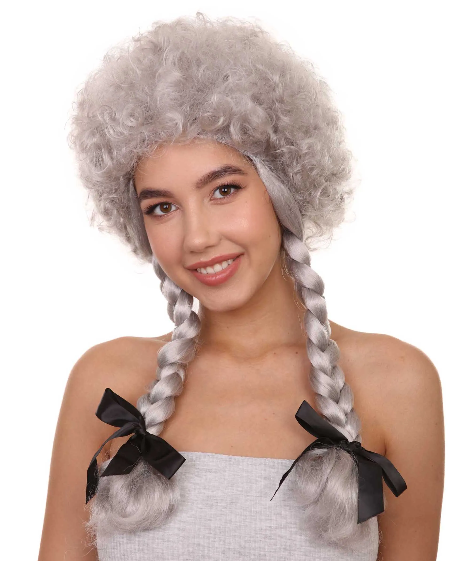 Womens Sinister Crimped Witch Wig | Grey Scary Wigs | Premium Breathable Capless Cap