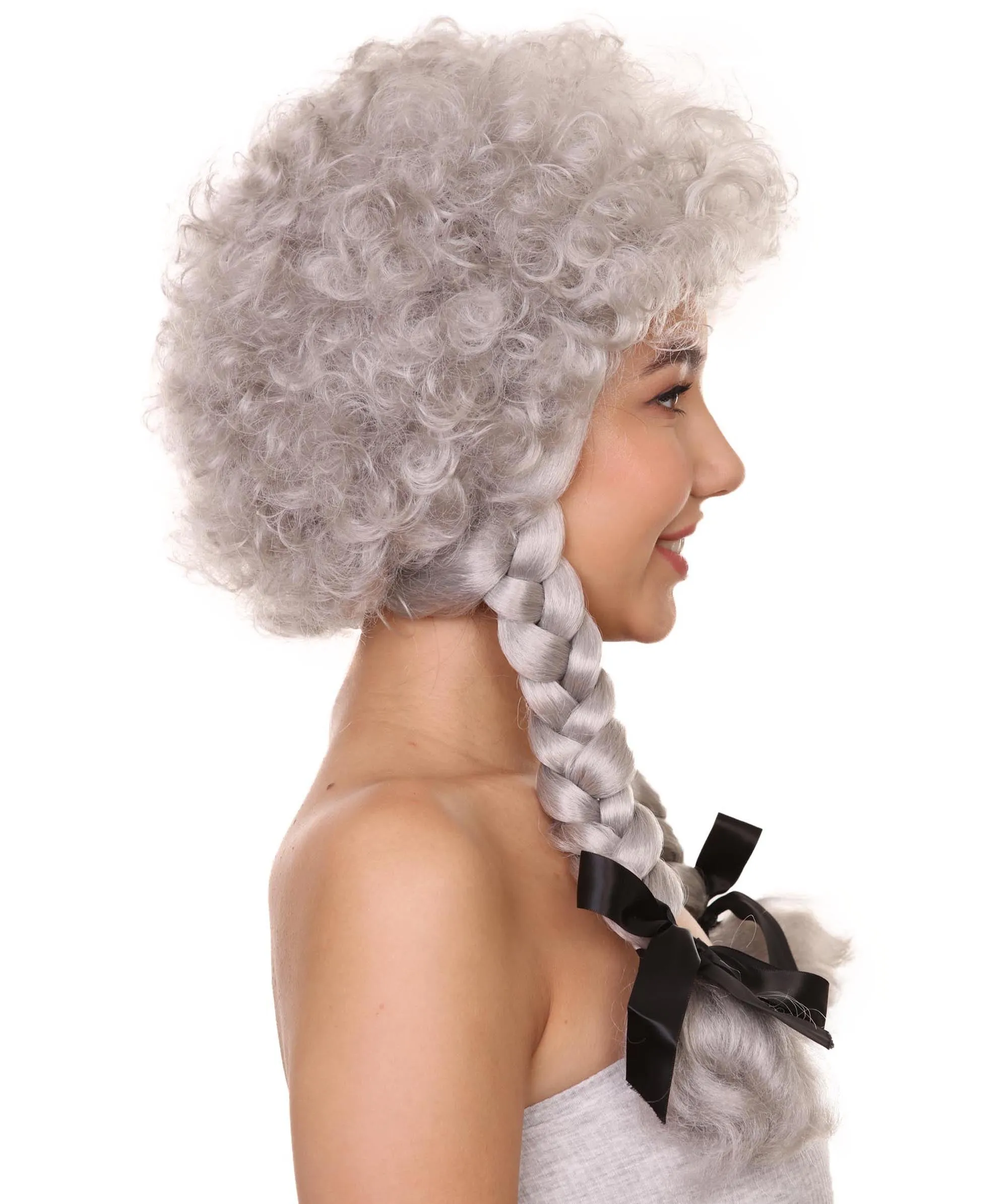 Womens Sinister Crimped Witch Wig | Grey Scary Wigs | Premium Breathable Capless Cap